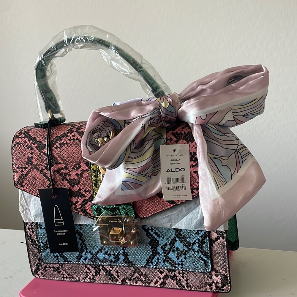 ALDO Multicolor Snake Print Satchel